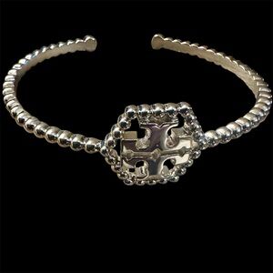 New Auth. TORY BURCH Silver Milgrain Hexagon Cuff Bracelet with Tag